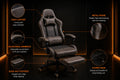 Gaming Chair with Footrest – PU Leather, Adjustable & Reclining (Brown) Clovibe